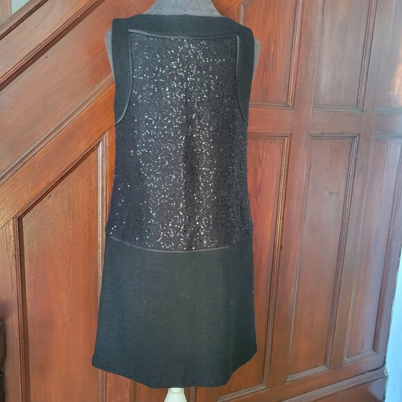 Ann Taylor LOFT Black Sleeveless Sequin Overlay Sheath Dress Size 8 NWT - Picture 3 of 7